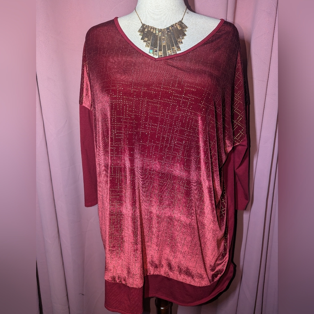 CATHERINE'S Chic Studded Velour Tunic 1x (18-20)